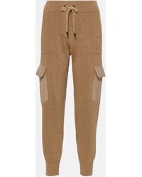 Brunello Cucinelli - Ribbed-knit Cashmere And Wool Sweatpants - Lyst