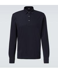 ZEGNA - Cotton Pique Polo Sweater - Lyst