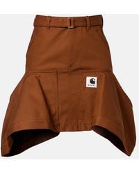 Sacai - X Carhartt Minifalda De Lona De Algodon - Lyst