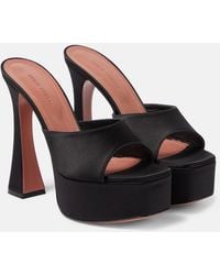 AMINA MUADDI - Dalida Satin Platform Mules - Lyst