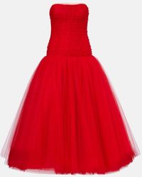 Carolina Herrera - Embellished Strapless Tulle Gown - Lyst