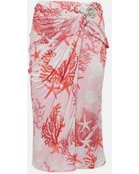 Versace - "Baroque Sea Jersey Skirt - Lyst