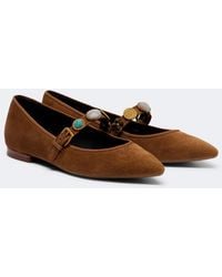 Veronica Beard - Embellished Suede Mary Jane Flats - Lyst