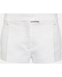 Valentino - Cotton And Wool Tweed Shorts - Lyst