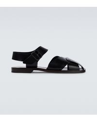 Lemaire Strapped Leather Sandals - Black