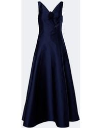 Roland Mouret - Floral-Applique Taffeta Maxi Dress - Lyst