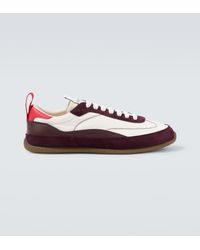 McQueen - Ec1 Suede-Trimmed Leather Sneakers - Lyst