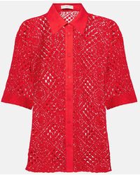 SIR. - Rayure Cotton-Blend Crochet Shirt - Lyst