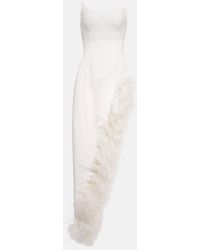 David Koma - Feather-trimmed Cady Gown - Lyst