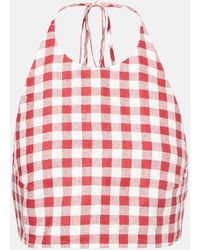 Asceno - Cropped-Top Marseille Aus Leinen - Lyst