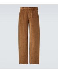 Loewe - Cotton Corduroy Wide-Leg Pants - Lyst