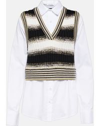 Veronica Beard - Spear Cotton-blend And Wool Shirt - Lyst