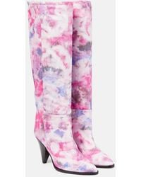 Isabel Marant - Ririo Printed Leather Knee-High Boots - Lyst