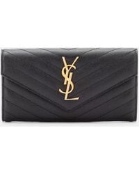 Saint Laurent - Monogram Leather Chain Wallet - Lyst