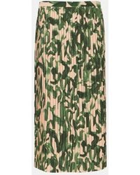 Dries Van Noten - Printed Pleated Midi Skirt - Lyst