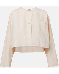 Chloé - Crop Top De Algodon A Rayas - Lyst