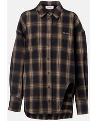 The Attico - Checked Oversized Cotton Flannel Shirt - Lyst