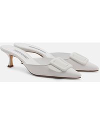 Manolo Blahnik - Maysale 50 Leather Mules - Lyst
