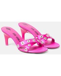 The Attico - Cosmo 60 Studded Satin Sandals - Lyst