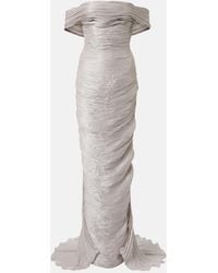 Marmar Halim - Off-Shoulder Pleated Bustier Gown - Lyst