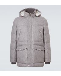 Brunello Cucinelli - Wool Flannel Down Jacket - Lyst