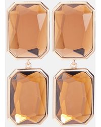 Self-Portrait - Amber-Plated Drop Earrings - Lyst