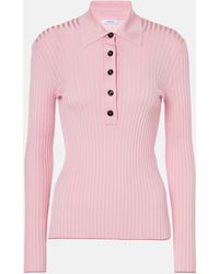 Ferragamo - Ribbed-knit Polo Sweater - Lyst