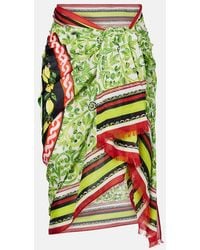 Dolce & Gabbana - Printed Cotton Beach Cover-Up - Lyst
