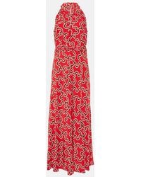Diane von Furstenberg - Nyck Printed Halterneck Midi Dress - Lyst