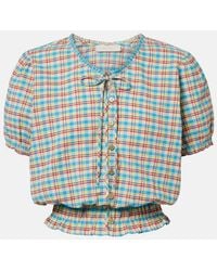 Faithfull the Brand - Santana Checked Cotton-Blend Top - Lyst