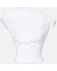 Magda Butrym - Asymmetric Cotton Bustier Top - Lyst