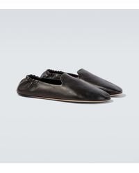 The Row - Casa Leather Slip-On Shoes - Lyst