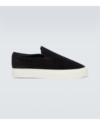 The Row - Dean Suede Slip-on Shoes - Lyst