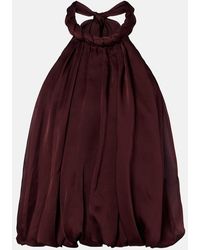 Zimmermann - Luna Silk Satin Chiffon Top - Lyst