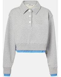 Miu Miu - Cropped-Polopullover Aus Baumwolle - Lyst