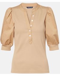 Veronica Beard - Puff-Sleeve Cotton-Blend Top - Lyst