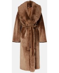 Nour Hammour - Isadora Shearling Wrap Coat - Lyst