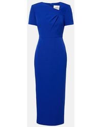 Roland Mouret - Draped Crepe Midi Dress - Lyst