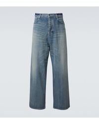 Balenciaga - Distressed Wide-Leg Jeans - Lyst
