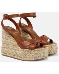 Christian Louboutin - Mariza Zeppa Leather Espadrille Sandals - Lyst