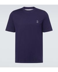 Brunello Cucinelli - Printed Cotton Jersey T-Shirt - Lyst