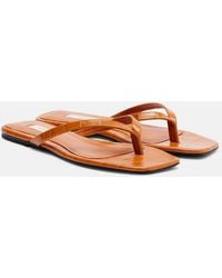 TOTEME - Croc-Effect Leather Thong Sandals - Lyst