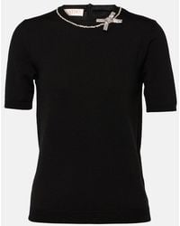 Valentino - Embellished Virgin Wool Top - Lyst