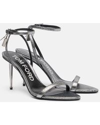 Tom Ford - Padlock 85 Metallic Sandals - Lyst
