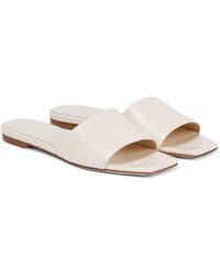 Aeyde Anna Leather Slides - White