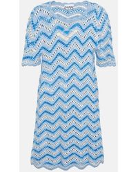 Ganni - Crochet Cotton Minidress - Lyst