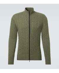 Loro Piana - Cable-Knit Cashmere Zip-Up Sweater - Lyst