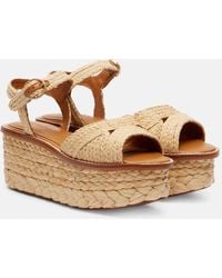 Robert Clergerie - Arty Raffia Platform Sandals - Lyst