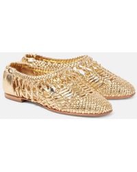 Jonathan Simkhai - Eden Metallic Leather Ballet Flats - Lyst