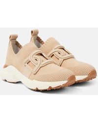 Tod's - Sneakers Kate Aus Strick Mit Leder - Lyst